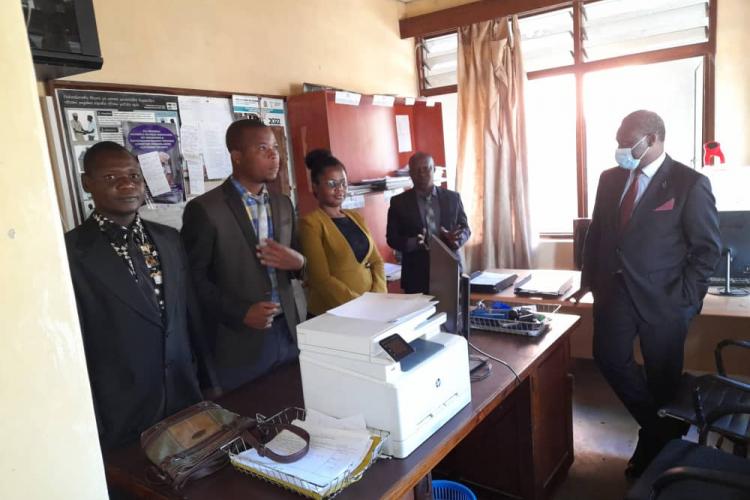 Chief Justice interacting with staff at Mangochi Magistrate court